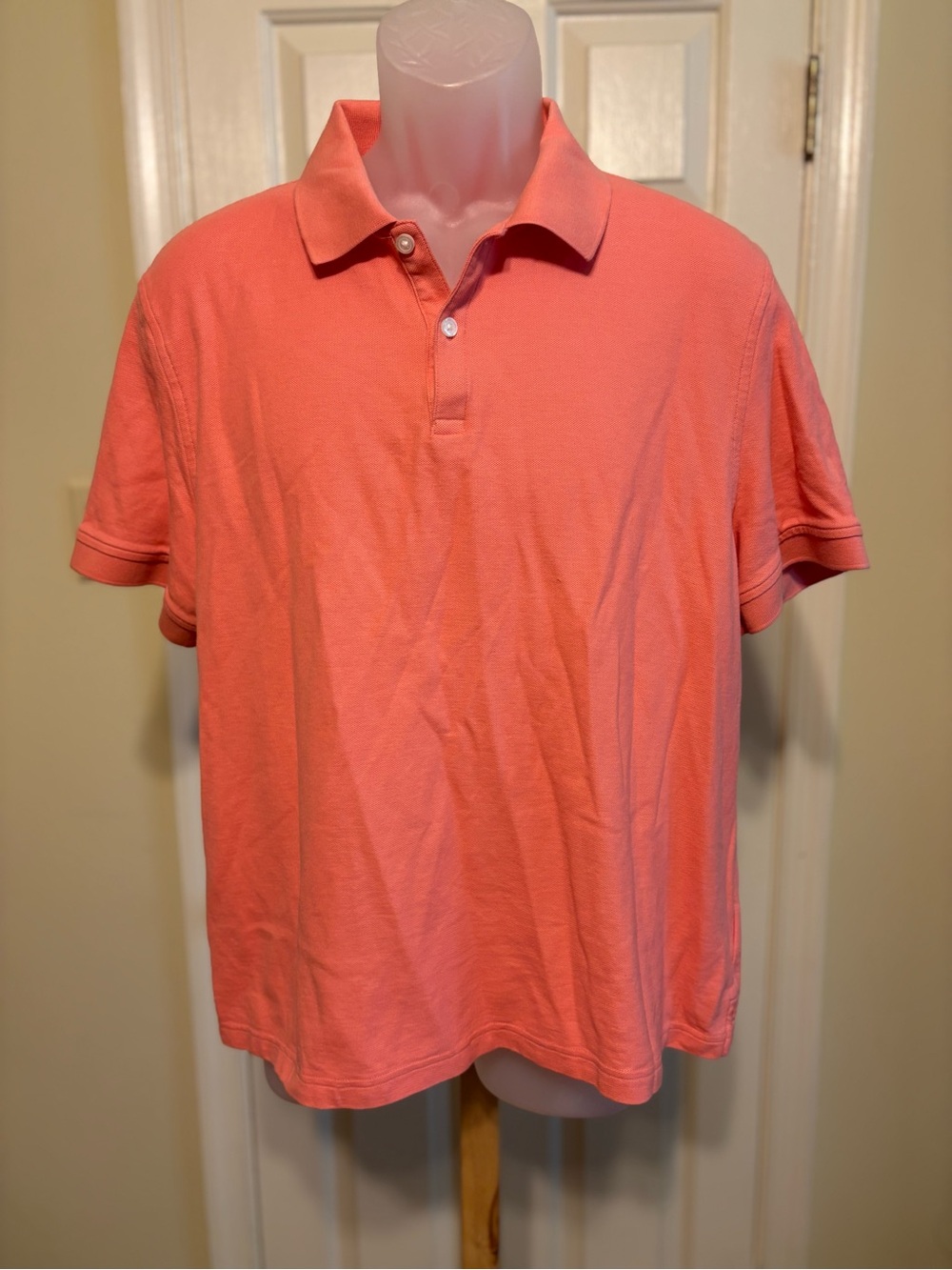 Jos. A. Bank Men's Coral Pink Tailored Fit Polo Shirt, Size: XL